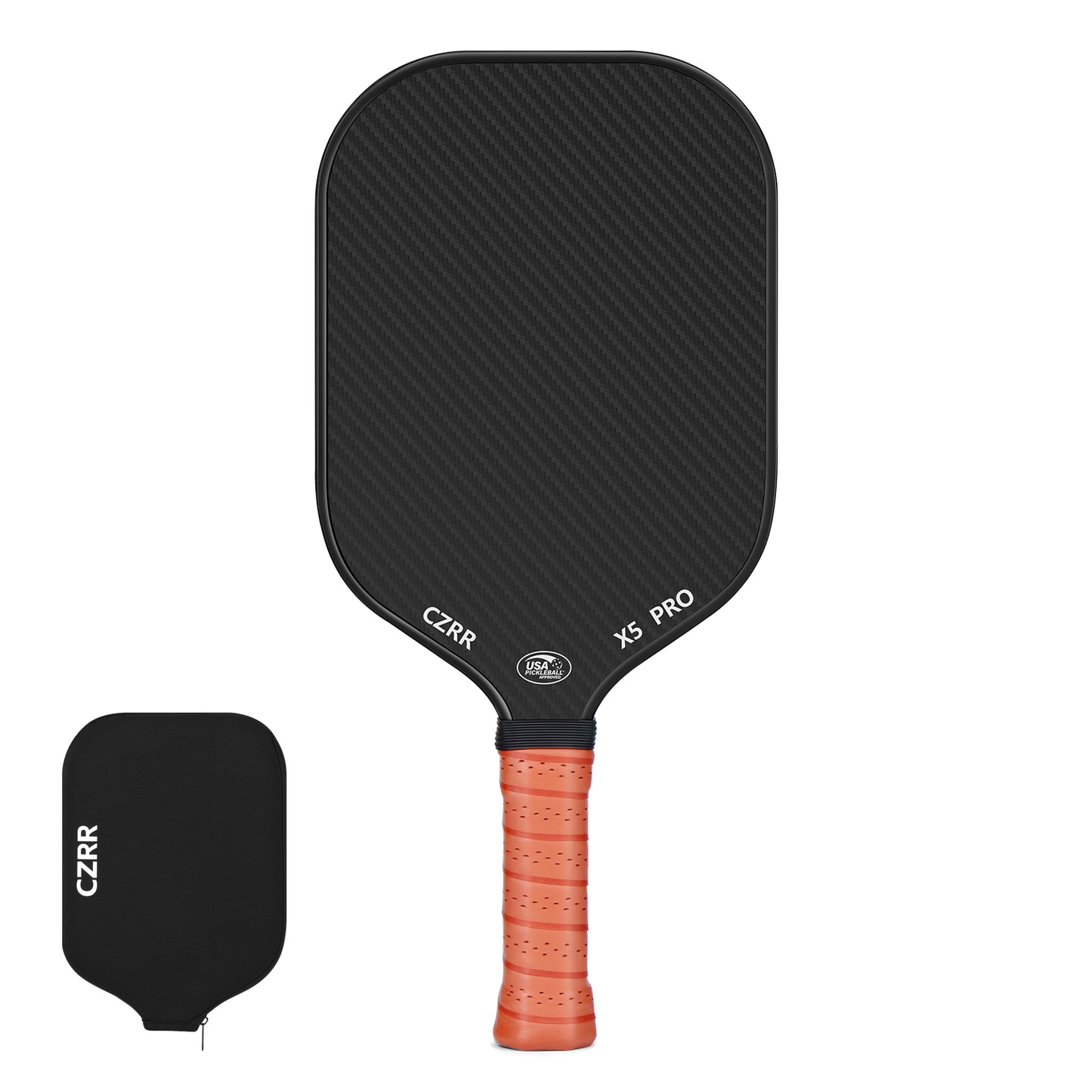 Pickleball Paddle, USA Pickleball Approved, 3K Raw Carbon Fiber Surface (CFS) High Grit & Spin, with 16MM Polypropylene Honeycomb Core, Ideal for Novice and Professional Players